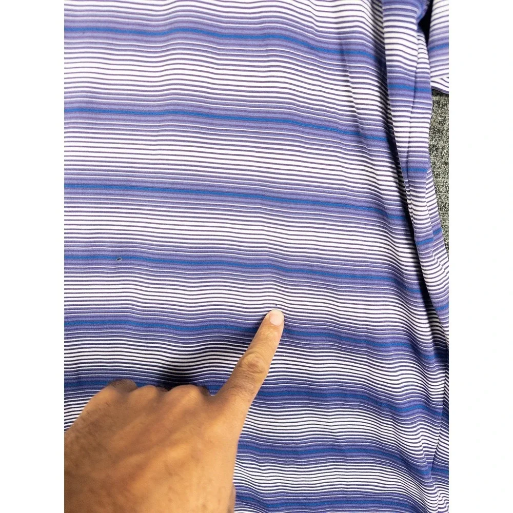 Nike Tiger Woods Dri Fit UV Polo Shirt Mens‎ M Striped Short Sleeve